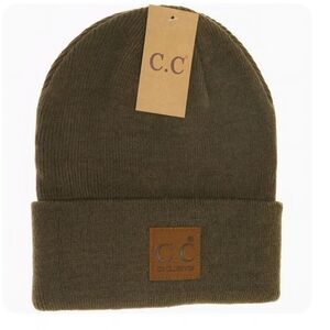 #858 🔥 FLASH SALE Olive Unisex Classic Oversized Logo Cc Beanie